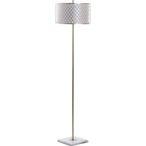 Gold-weiße Metall-Stehlampe 40X40X165 cm (1/5)