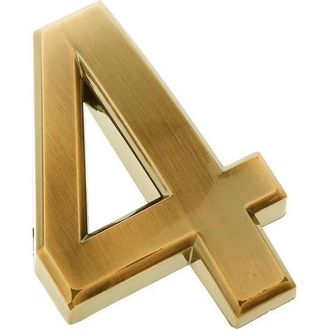 Plaque d'immatriculation autocollante en plastique doré pour numéro 4 (1/5)