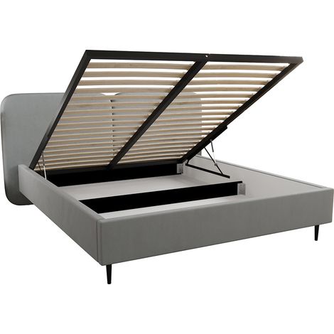 Bett mit Bettkasten 160x200cm Grau