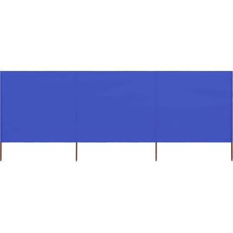 3-panel Wind Screen Fabric 400x80 cm Azure Blue vidaXL