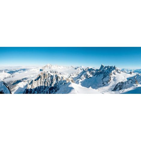 Tableau sur toile Aiguille du Midi 30x97 cm - Impression sur Toile Murale Décorative - Image imprimée en HD sur Toile - Toile sur Châssis en Bois FSC - Fabriqué en France (1/4)