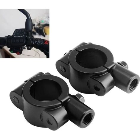 2pcs Support de Rétroviseur de Guidon de Moto, Colliers de Fixation des Miroirs φ22mm (1/4)
