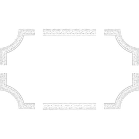 Cornice di parete e soffitto Fregio Stucco EPS B-10: Nastro piatto B-10 - 2000 x 46 x 9 mm (1/5)