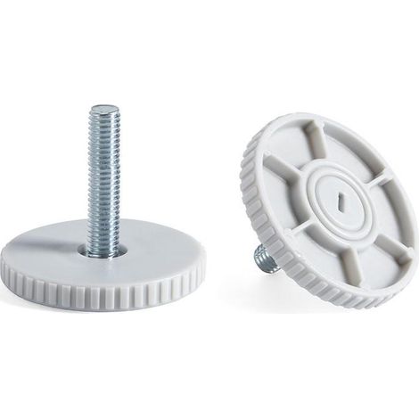 HERRAJES ALK pie nivelador rido ø50 m8x40 gris claro , 0UNIDADES