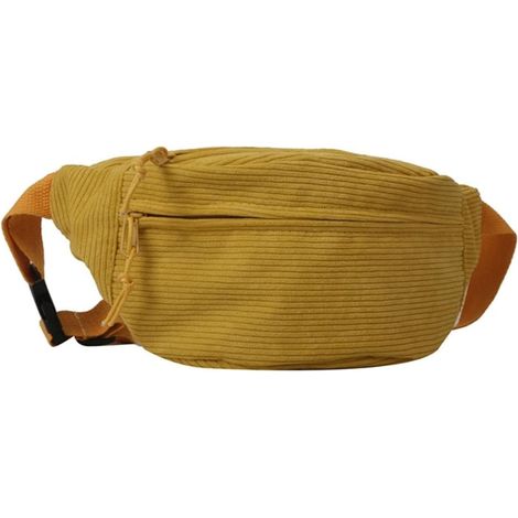 Riñonera de viaje de pana para niñas y mujeres, leggings deportivos para mujer, bolso de talle alto (amarillo, talla única) (1/5)