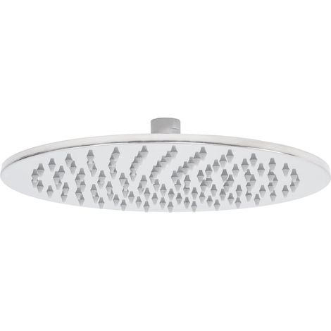 Soffione doccia tondo 25 cm in acciaio effetto pioggia mod. Seven