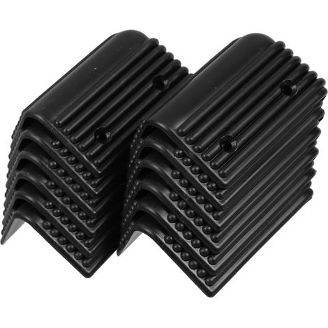 12 protège-coins décoratifs - noir - plastique - antichoc (1/5)