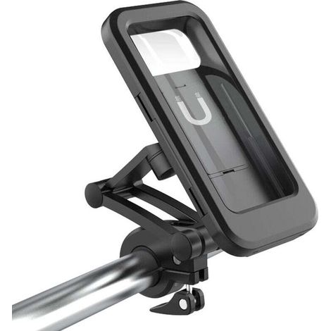 Titulaire de téléphone de Moto Anti-vol imperméable - Montage de téléphone à vélos avec 1 Pouce de Rotation à Billes de Guidon en Aluminium 720 ° pour 5,5 "-6,7" Cell Phone (L) (1/5)