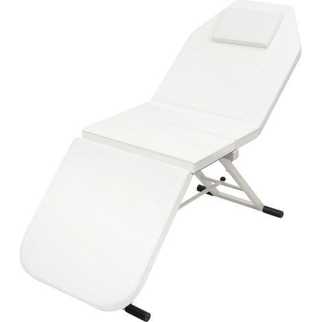 Lit de massage, design transformable, haute capacité de poids, BLANC (1/2)