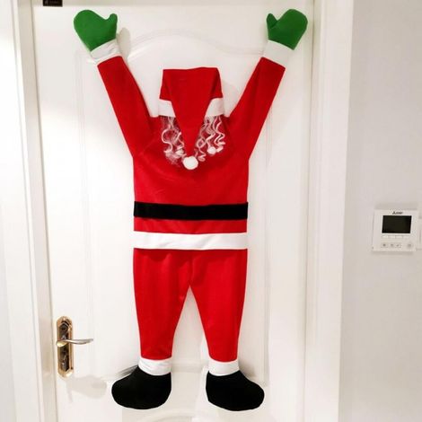 Décor De Noël - Père Noël En Peluche Pour Extérieur - Accroche Sur Gouttière, Toit Ou Arbre - 108 Cm - 1 Pièce (1/5)