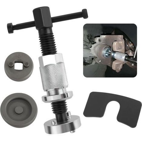 pair Ce kit d'outils de compression d'étrier de frein en 5 pièces, fabriqué en acier chromé, est utilisé pour le remplacement des plaquettes de frein et convient aux voitures, SUV, camions, etc. (1/4)