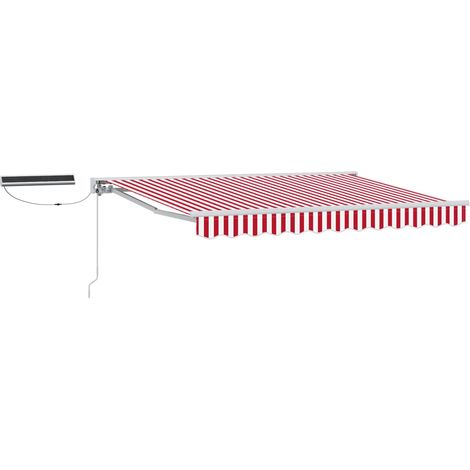 Electric Retractable Awning Red and White 3 x 2.5 m vidaXL (1/5)