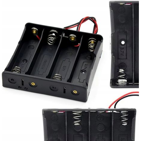 Korb 4 x 18650 in Reihe geschaltet + Kabel