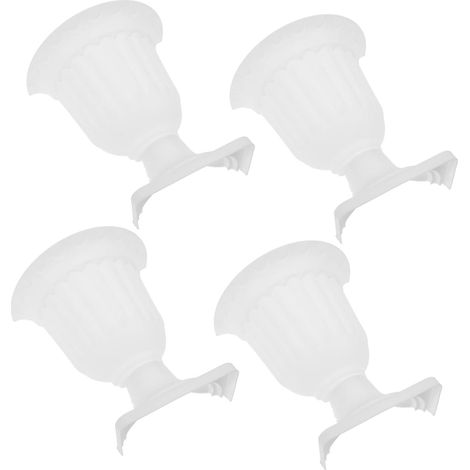 Lot de 4 pots fleurs suspendus en plastique, style demi urne à colonnes romaines vintage, (1/5)