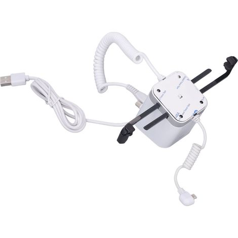 Support antivol avec alarme de sécurité 95-120 dB, fonction de charge, antidérapant et télécommande pour magasin ou centre commercial (prise USB-C). (1/5)
