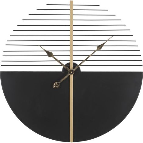 Horloge Murale en Métal "Glam Stick" 60cm Noir & Or