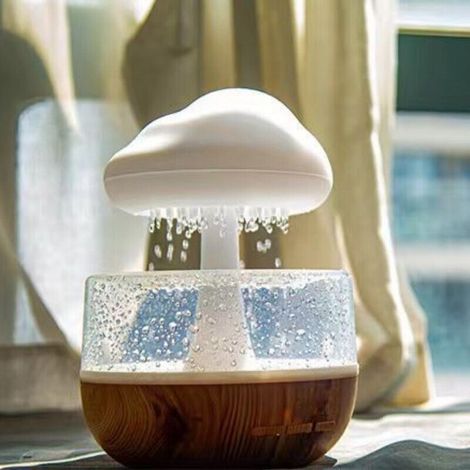 Humidificateur d'air à bruit blanc – Effet pluie et nuage de champignons – Veilleuse de sommeil – Machine d'aromathérapie