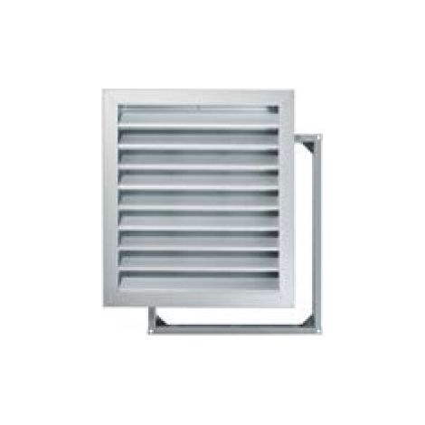 Grille de protection contre les intempéries VWZ 680x780 en aluminium brossé, à peindre