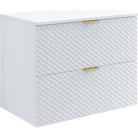 Armario de baño colgante para lavabo Liretu 107, Blanco, Montada en la pared, Número de puertas: 0, 63x80x49cm, MDF, Aglomerado laminado, Número de cajones: 0