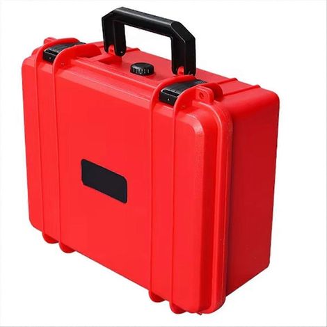 Valise portable en plastique épais, étui rigide, boîte à outils grande capacité avec éponge rouge (1/5)