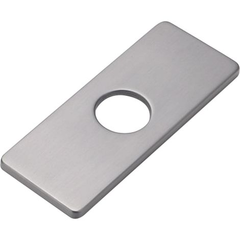 Abdeckplatte – 1 Stück – Edelstahl – Wasserhahnlochabdeckung – Küche/Bad – Grau 162 x 63 mm (1/5)