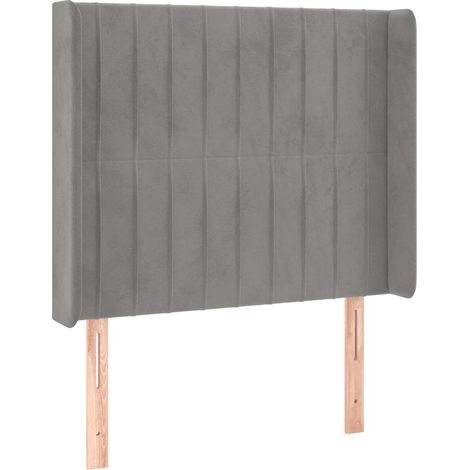 Maison Exclusive - Cabecero con orejas de terciopelo gris claro 9 (1/5)