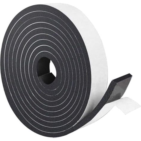1 Rouleau Joint en Mousse Adhésive, Bande Adhésive 5m en Mousse pour Anti-collision et Insonorisante - 25mm x 10mm, Noir (1/5)