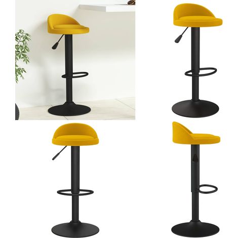 vidaXL Tabouret de bar jaune velours (1/5)