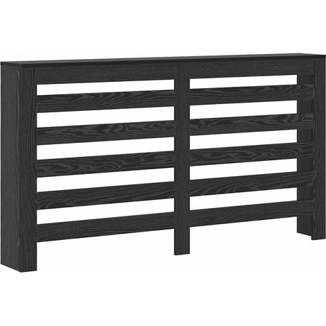 Cache-radiateur rectangulaire design épuré salon 149 x 20 x 82 cm en bois d'ingénierie chêne noir (1/5)