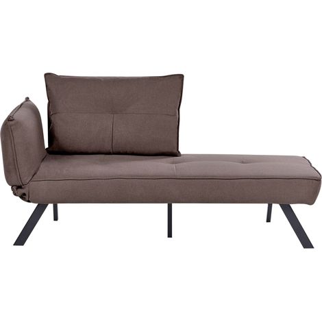 Linksseitige Chaiselongue ROCAMADOUR Stoff Braun