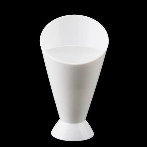 Tasse à Frites - 9,7 x 9,7 x 16,6 cm - Avec Plat à Sauce Intégré - Blanc - 1 Pièce (1/4)