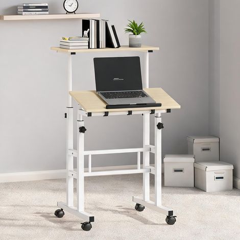 Bureau bois naturel en métal MDF 60 x 60 x 120 cm (1/5)