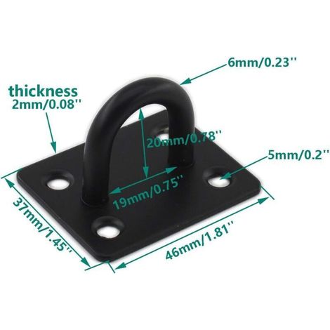 Ganci da soffitto in acciaio inox. Portata massima 45 kg. Per montaggio a soffitto e a parete. Forniti con viti e piastre di fissaggio. (1/3)