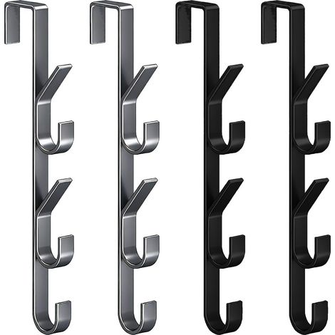 4 Pcs Crochets de porte, Crochet de Porte Vertical à Suspendre, Crochets à Vêtements pour Porte et Armoire, pour Suspendre Des Objets Porte Chambre à Coucher, Salle de Bains,Bureau et Cuisine (1/5)