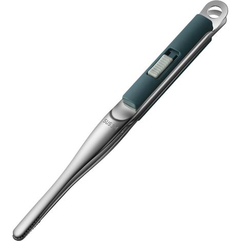 Pince de cuisine fine avec fonction réversible, pince de précision multifonction en acier inoxydable à pointe dentelée, pince de cuisine longue (1/5)