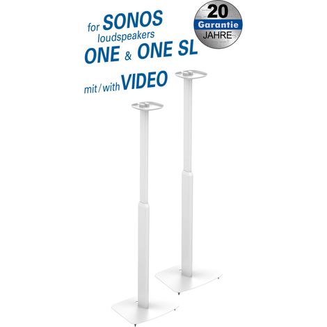 2 stands for sonos loudspeaker, for sonos one & one sl load: 3 kg, height: 700 - 1270 mm, content: 2 pieces, white