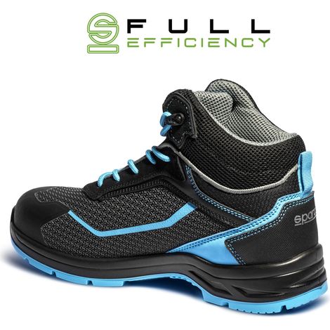 Sparco scarpa Indy-He Sunny S3S Nere/Celeste Tg.47 calzature di sicurezza in materiale antiabrasione con puntale in vetroresina amagnetico Nero/Celeste 47 (1/5)