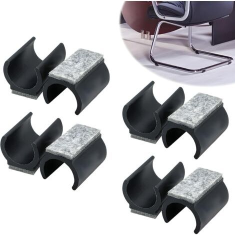 QORVA-Patins en feutre pour chaise à bascule (8 pièces, 18-19 mm, noir) (1/5)