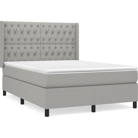 Maison Exclusive - Boxspringbett mit Matratze Hellgrau 140x190 cm