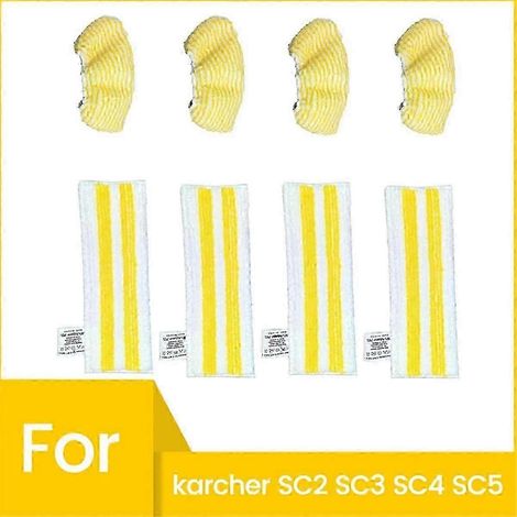 Lot de 8 lingettes de rechange AURA pour nettoyeur vapeur Karcher SC2 SC3 SC4 SC5 en microfibre. (1/5)