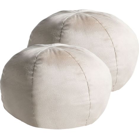 Dekokissen 2er Set SALVIA Samtstoff 33 x 33 cm Cremeweiß Ohne Muster