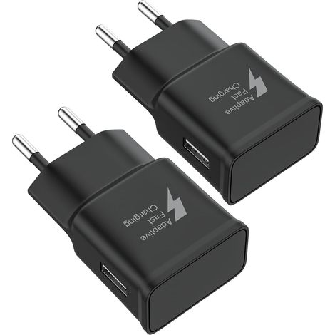 15W(2 Packs) Chargeur Rapide Prise USB compatibles avec Les Samsung A16 A17 A15 A56 5G A55 A54 A52 A35 A34 S20 S10 S9 et Autres Smartphones appareils pour Une Charge Rapide (1/5)
