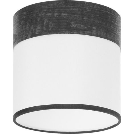 Striscia Cloe Bianca/Lampada da Soffitto/Legno Nero E27 (Ø16x16x16cm) (1/2)