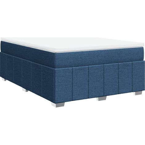 Maison Exclusive - Sommier à lattes de lit avec matelas Bleu 160x200 cm Tissu