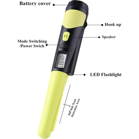 Détecteur de métaux portatif avec vibreur et alarme, imperméable, chercheur d'or, sonde portable pour adultes et enfants, exploration extérieure (1/5)