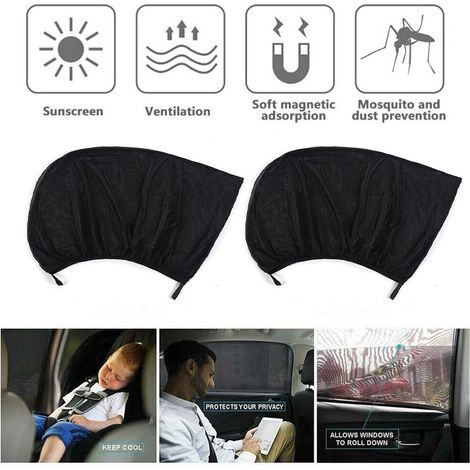 2 pare-soleil de protection solaire universels pour vitres latérales de voiture, protection UV pour enfants (1/5)