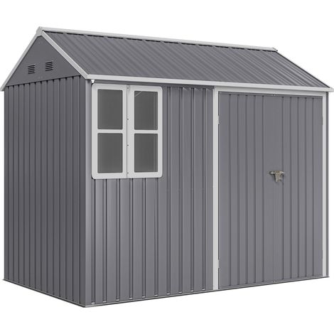 Galvanised Steel Garden Shed in Grey 259 x 171 x 222 cm (1/5)