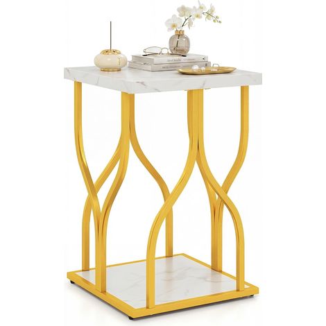 COSTWAY Tavolino Da Salotto Tavolino Da Caffè Moderni Tavolino Da Divano Basso Decorativo Versatile Comodino A 2 Ripiani Salvaspazio Contenitore Piano In Effe (1/5)