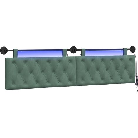Maison Exclusive - Testiera sospesa Con luce LED Verde Mare Velluto (1/5)