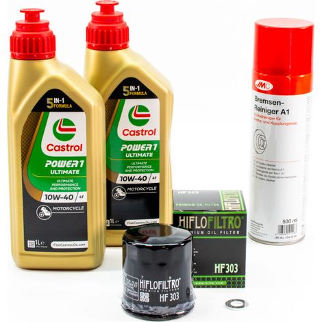 Kit Entretien Vidange pour KAWASAKI Z 500 de 2024 à 2025 - CASTROL POWER 1 ULTIMATE 10W-40 2L